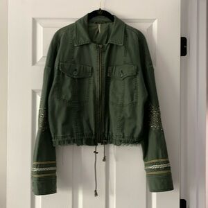 Free People Extreme Cropped Military surplus Army Jacket coat